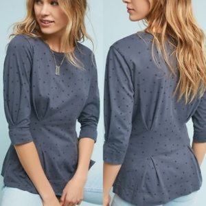 Anthropologie T.La Polka Dot 3/4 Length Sleeve Top